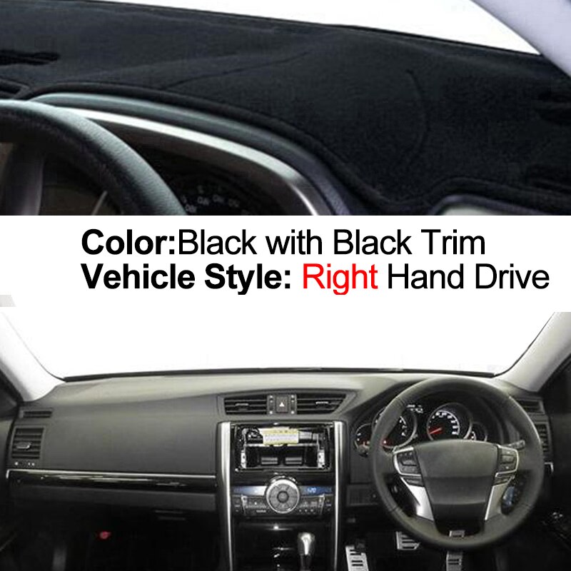 Auto Dashboard Cover Dash Mat Tapijt Voor Toyota Mark X Reiz Zonnescherm: Black RHD