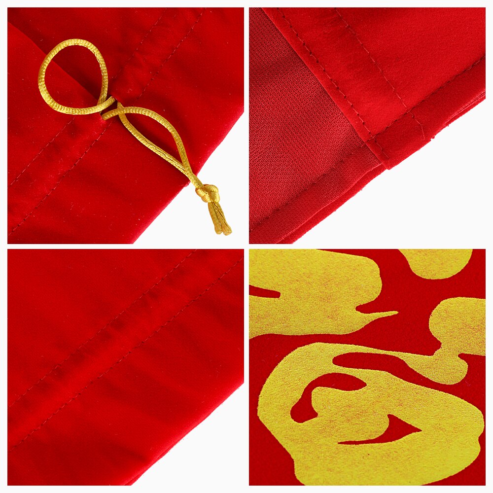 20pcs/lot 10x12, 11x15, 14x18, 16x20 cm Chinese Fu Red Velvet Drawstring Bags Year Decor Favors Christmas Package Pouch
