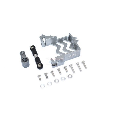 alluminio lega servo base + inossidabile acciaio timone asta + 25T servo braccio per TRAXXAS 1/10 MAXX mostro camion-89076-4: grigio