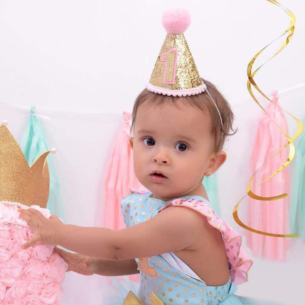 Baby 1st födelsedag hatt mini party hatt barn första pojkar hatt födelsedag födelsedagsfest flickor hatt nyfödd nautisk filt  w7 a 1