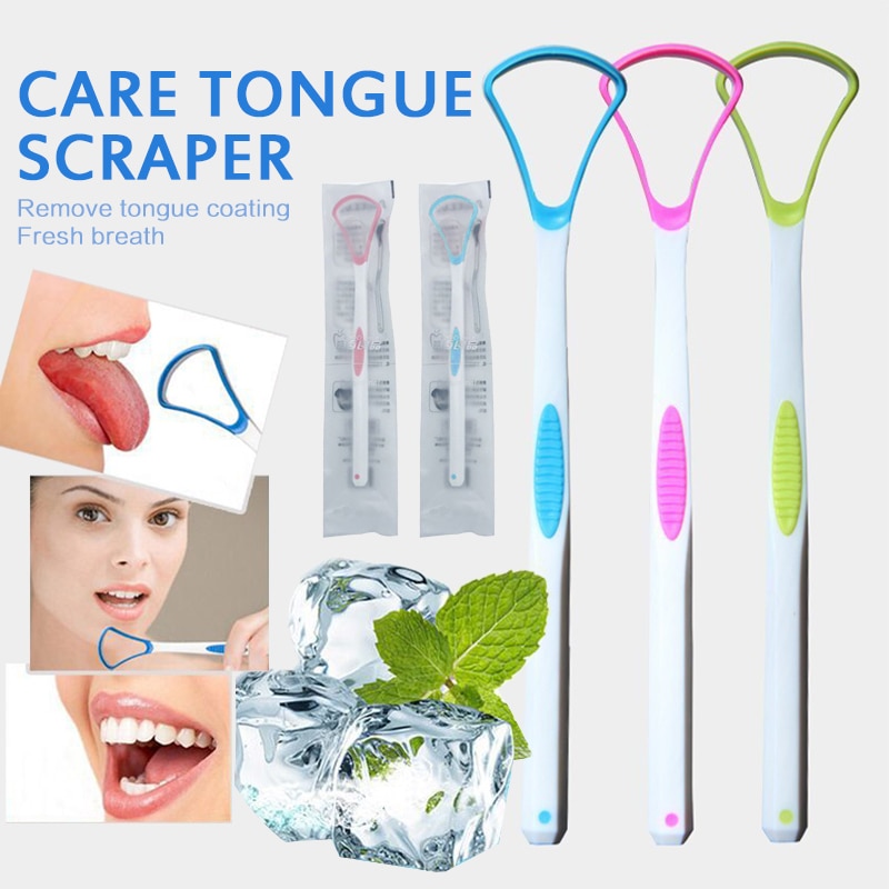 Tongue Scraper Oral Tongue Cleaner Brush Fresh Breath Cleaning Coated Tongue Toothbrush Oral Hygiene Care Tools