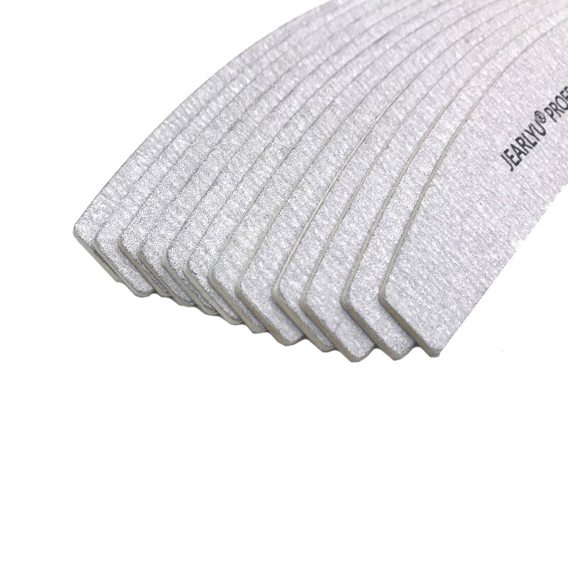 10pz Lavabile lima per Unghie Tampone di Lucidatura Blocco di Levigatura lime di Legno Carta Vetrata 100/180/240 Grana Unghie artistiche Strumento metà-Luna Bastone