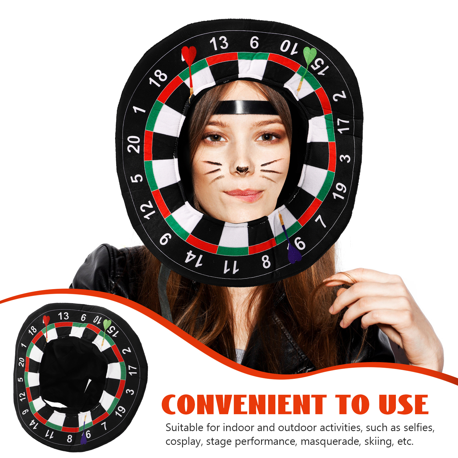 Darthatt kostyme hatter barn voksne sport dartskive hodeplagg sammenleggbart festfoto rekvisitt nyhet hodeplagg