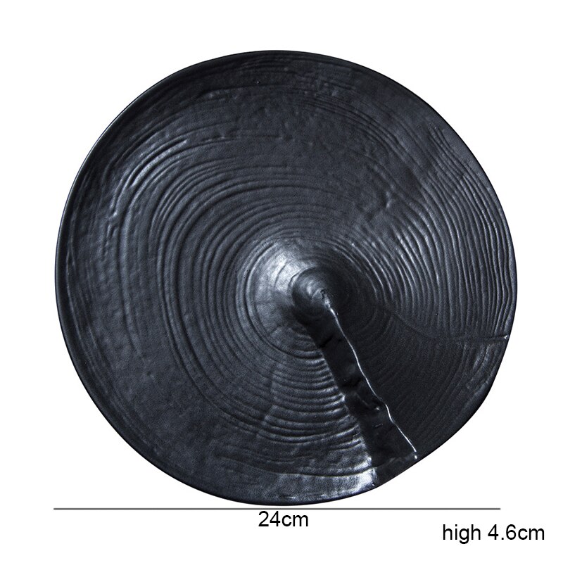 Ceramic Dinner Plate Vegetable Dish Sushi Pasta Steak Plate Restaurant Shaped Tableware Snack Dessert Tray Cooking Dish: 9.5 inch 2