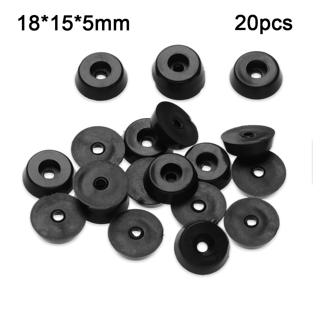 100pcs Black Rubber Feet Chair Floor Protector Non-slip Furniture Feet Table Leg Cover Cabinet Bottom Pads Funiture Legs 7Size: 18x15x5mm