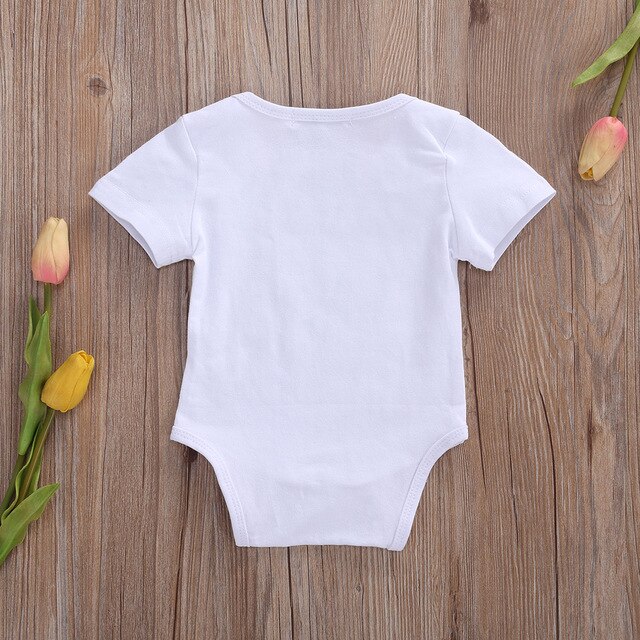 Rainbow Bodysuit Toddler Baby Boys Girls White Cotton Bodysuit Short Sleeve Letter Print Bodysuit Outfits