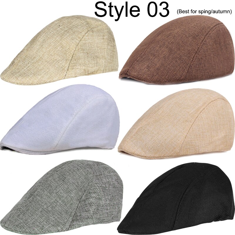21 tipos hombres boinas primavera otoño invierno a prueba de viento de la calle vendedor de periódicos sombrero de la boina Retro Inglaterra sombrero hombres sombreros alcanzó gorros de pintor