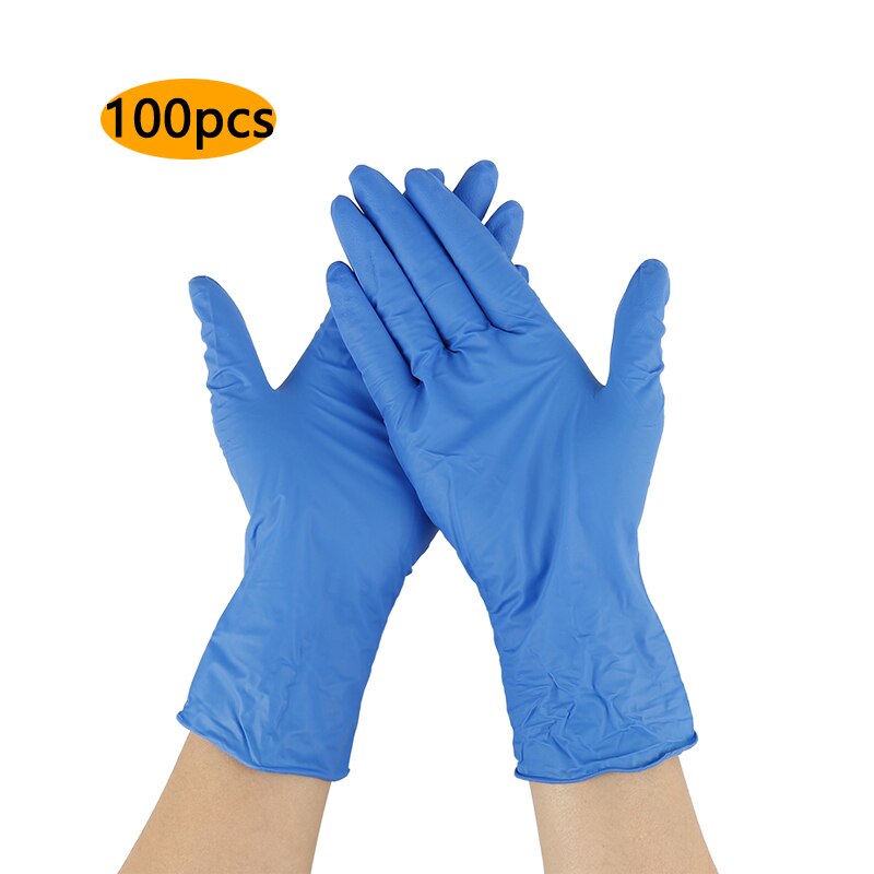 20/100 stuks flexibele, duurzame wegwerphandschoenen van latex, universele rubberen nitrilhandschoenen voor thuis, tuin, autowasstraat: S / 100 stuks blauw