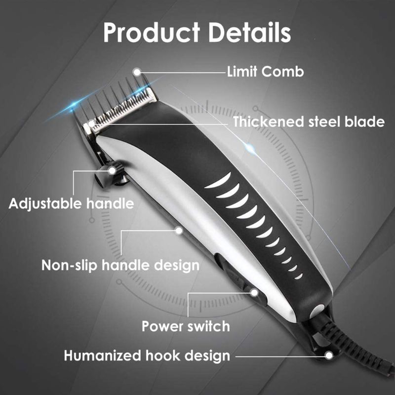 Profissional elétrico plug-in cabelo clippers aparador de barba barbeiro grooming kit recarregável sem fio máquina de corte de cabelo barbeador