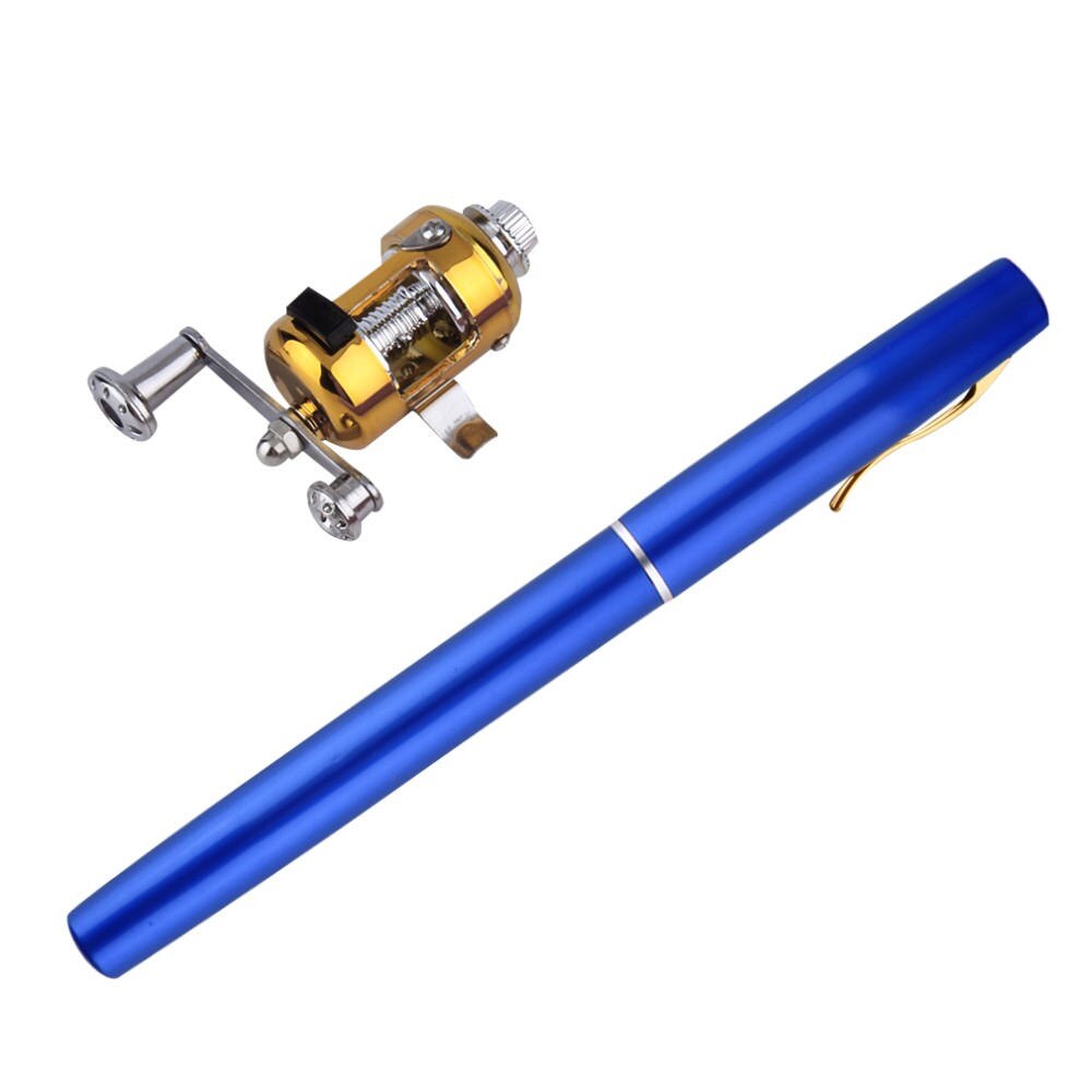 Rod Combo Pocket Telescopic Mini Rod Combo Fishing Pole Aluminum Alloy Pen Shape Fishing Reel+ Rod Combo: d