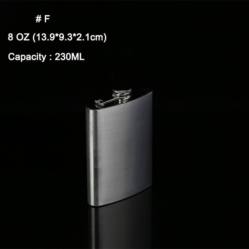 Portable Stainless Steel Hip Flask Pocket Wine Bottle Travel Whiskey Alcohol Wine Bottle Hip Flask Mini Bottle: 8OZ