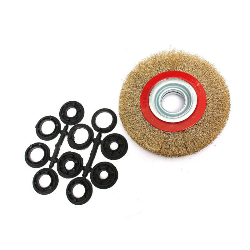 Stålborste 125mm stålhjul runda mässingpläterade stål stålborstehjul för bänkslip