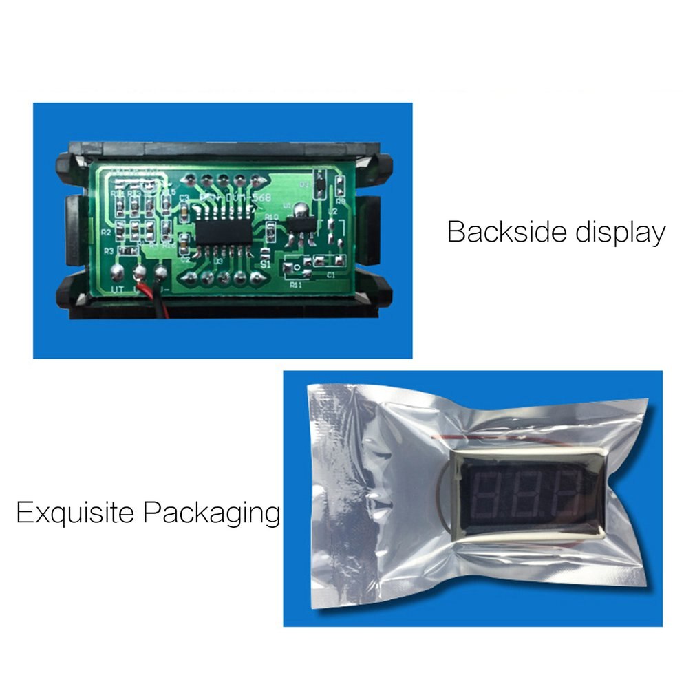 5PCS 0.56 inch 2 Wire Mini LED Display Digital Voltmeter DC2.5V-40V Panel Voltage Meter Tester Reverse connection protection