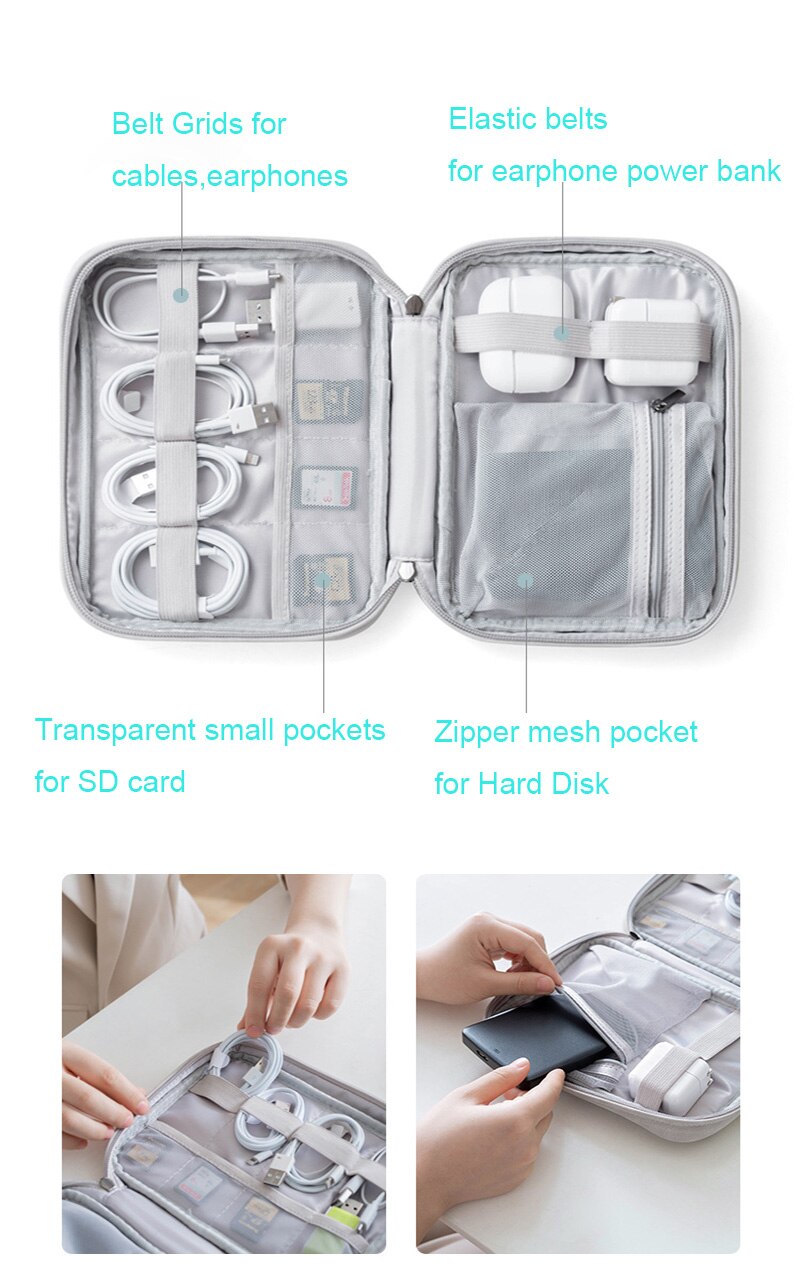 Elektronische Opbergtas Kabel Organizer Oortelefoon Draad Zak Hard Drive Travel Kit Case Pouch Elektronica Accessoires Tas