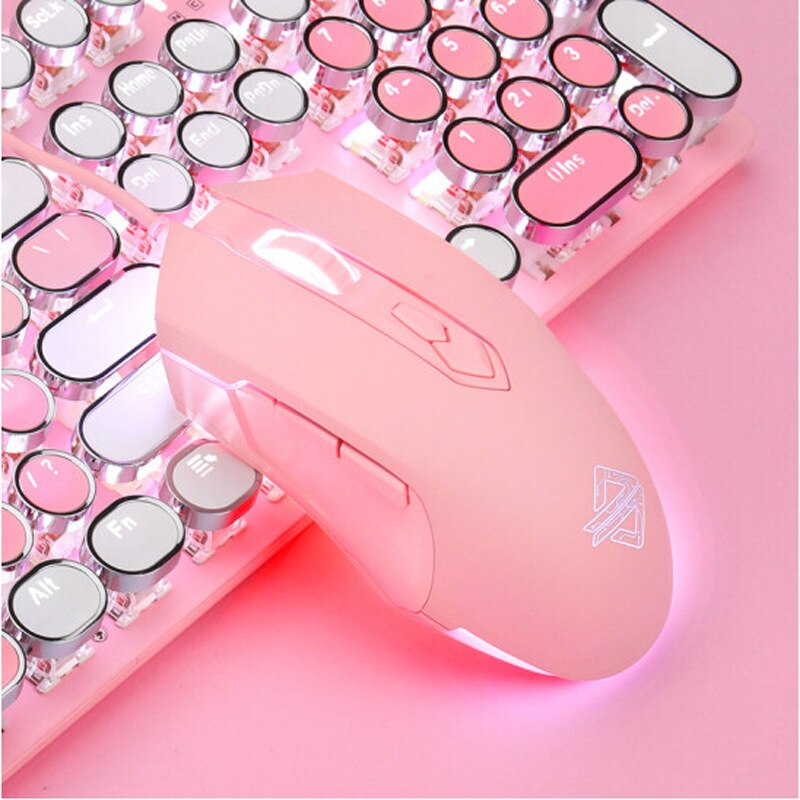Ergonomische Bedrade Gaming Muis Usb Bedraad Roze Meisje Gaming Laptop Game Speler Gewijd Muis: pink
