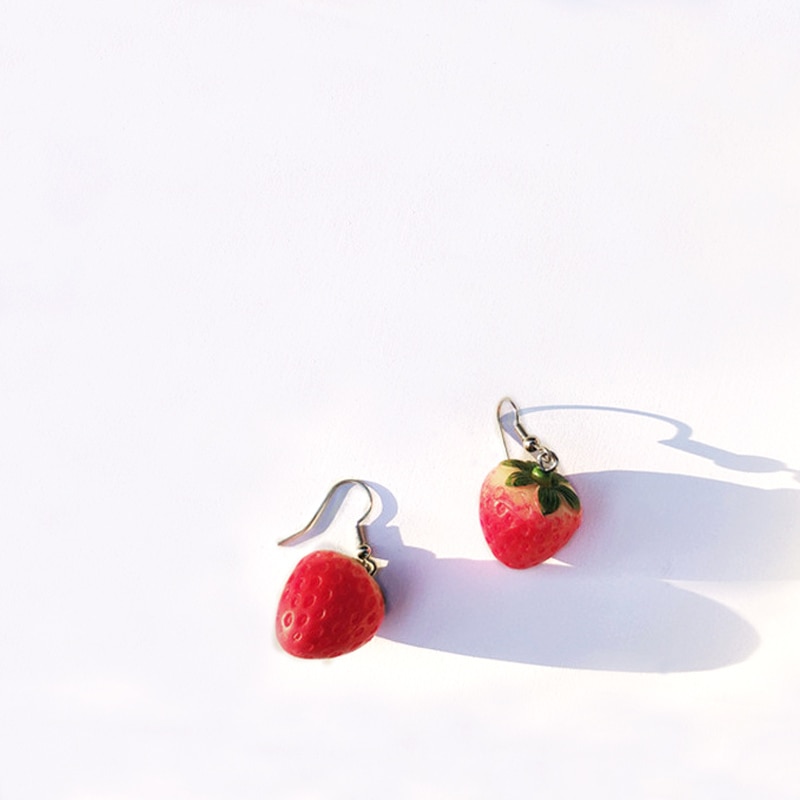 Women Earrings Lovely Fruit Dangle Earring Simulation Strawberry Earring For Girl Jewelry Accessories: drop