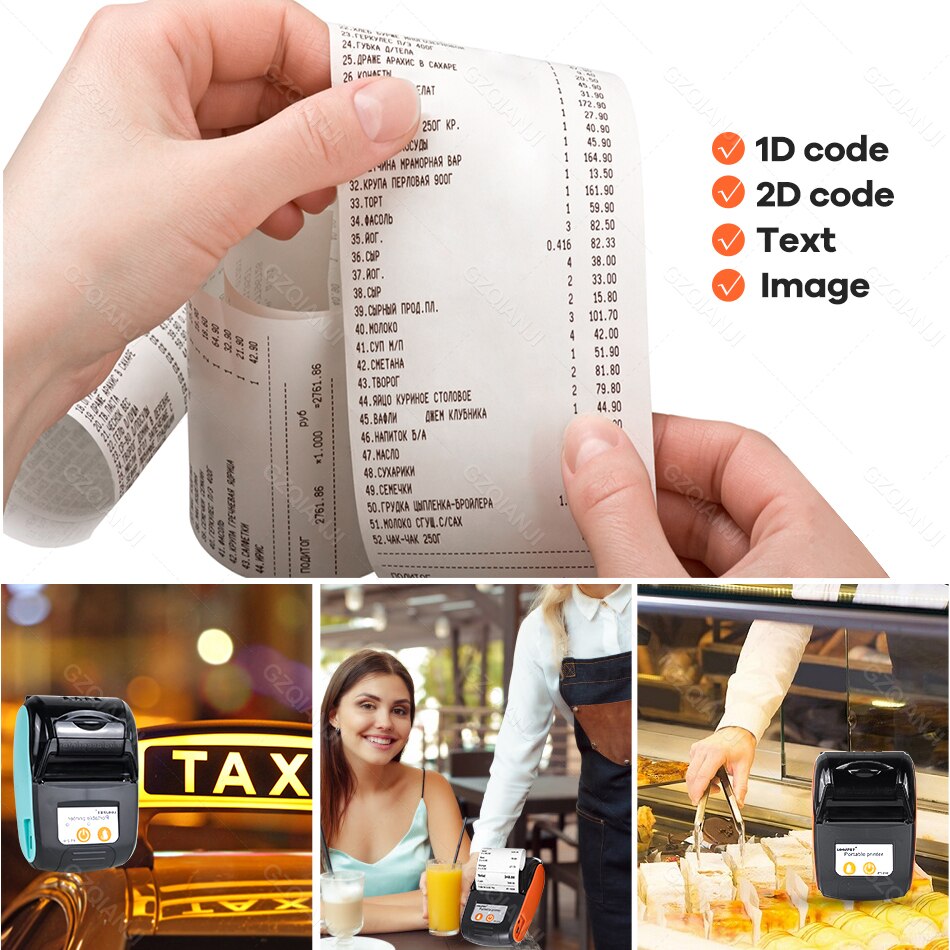 SII e boleta 58mm Mini Bluetooth Printer Thermal Portable Receipt Ticket Bill Machine Printer for Mobile Android Phones