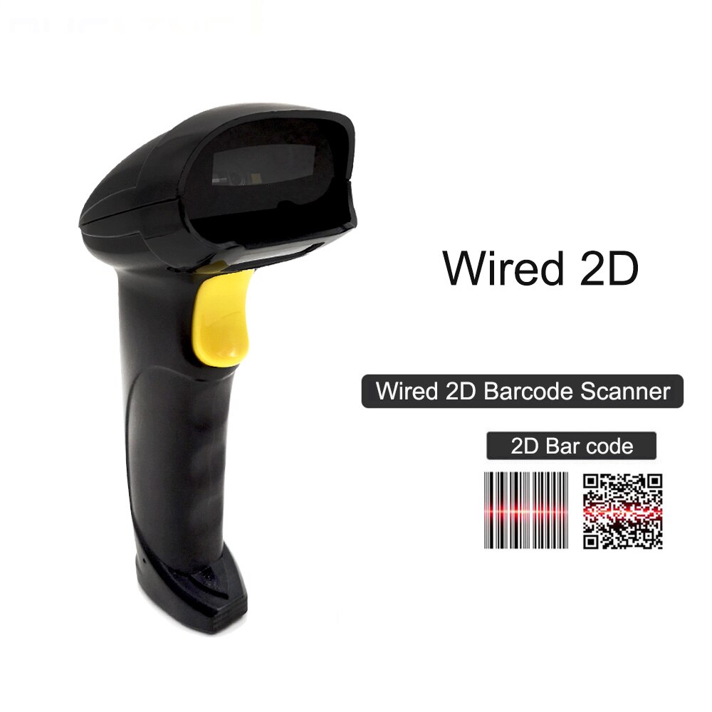 1D & 2D barcode scanner Supermarkt Psp 2D Code Scanner Bar Code Reader QR Code Reader PDF417 2.4G draadloze & wired: Wired 2D Scanner