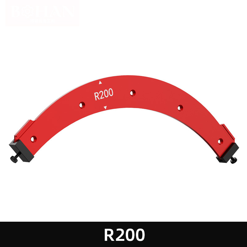 Woodworking Round Corner Radius Templates, Corner Routing Guide Set R100 R150 R200 R250 R300 Curve Guide Cabinet Edge Molding: Red, Silver Tone