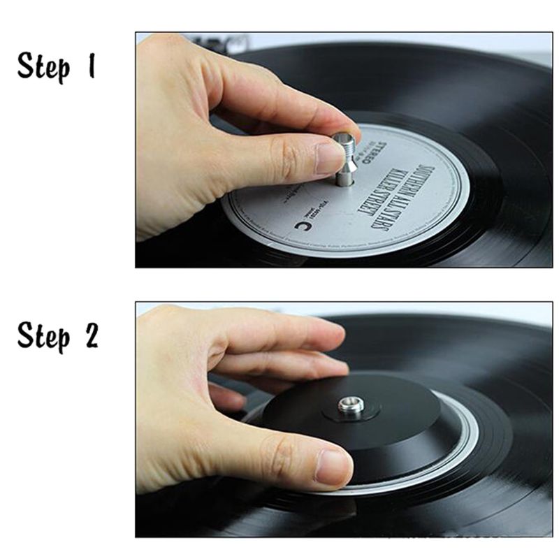 Durable Steel LP Vinyl Turntables Disc Stabilizer Anti Shock Record Weight/Clamp