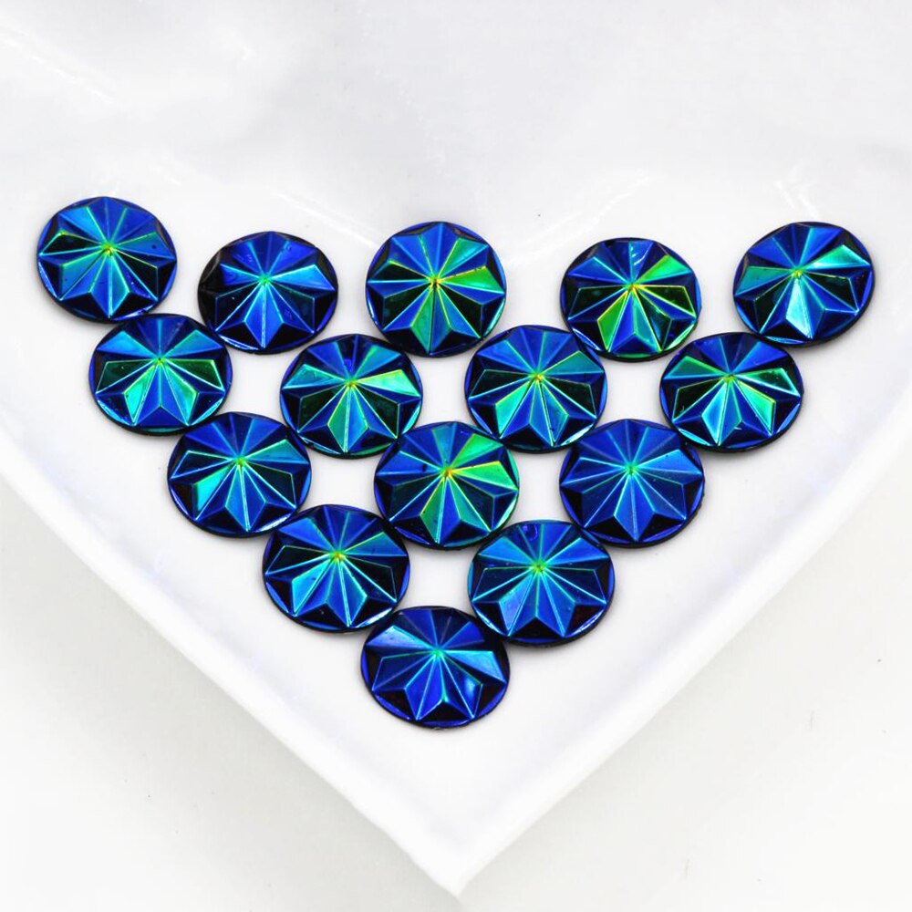Nowa moda 40 sztuk 12mm Mix niebieski kolory kwiat styl z płaskim z powrotem Cabochons żywiczne Cameo