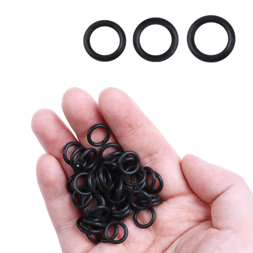 100Pcs Zwart Rubber O-Ringen Voor Wormen Wacky Rig O-Ring Tool Vissen Bite Indicator Rubberen Afdichting pakking Vissen Accessoires