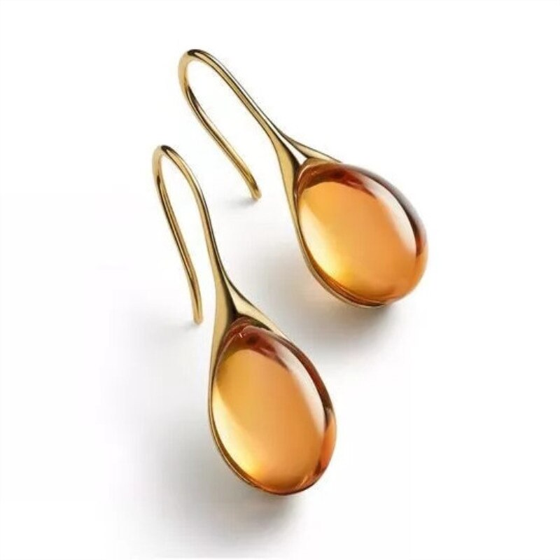 Kleur Ingelegd Water Glass Stone Oorbellen Met Overdreven Persoonlijkheid Voor Vrouwen Sieraden: Photo Color 1