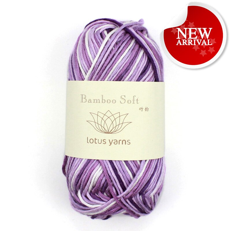 5*50g hankaa hieno pehmeä ja sileä luonnollinen bambu käsineulontalanka virkattu neulekangas: 26 violettia