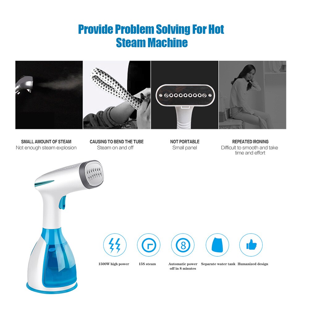 Steam Iron For Clothes Portable Electric Iron Machine Ferro a Vapor Garment Steamer 280ml High Power 1500W Steamer Travel Home