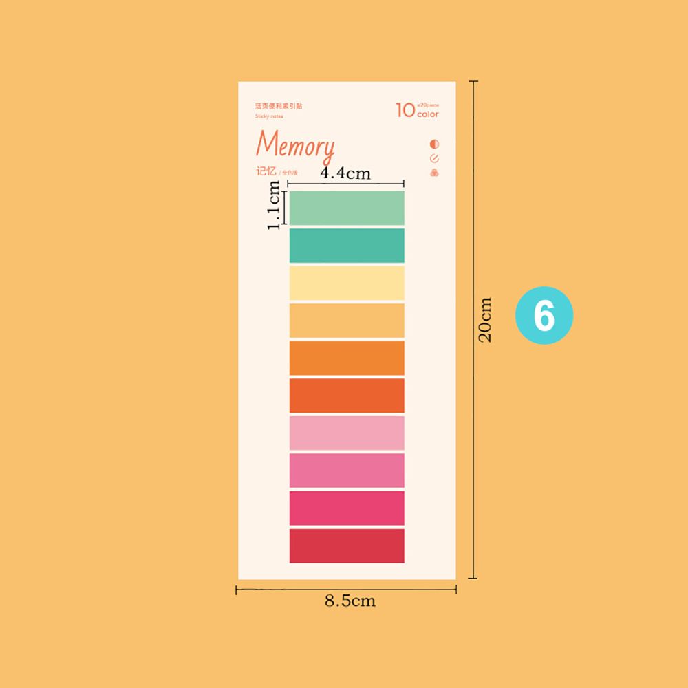 200 Sheets Colorful Sticky Notes Index Stickers Planning Reminder Memo Pad Bookmarks Notepads School Office Stationery: black