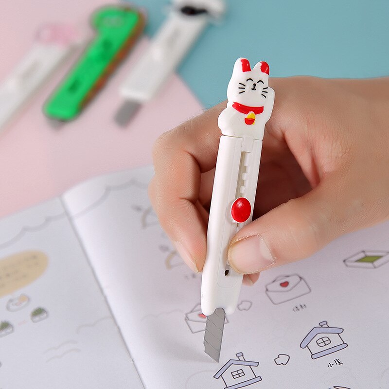 animal Art Mini Utility Knife Express Box Knife Paper Cutter Craft Wrapping Refillable Blade Stationery school supplies Kawaii