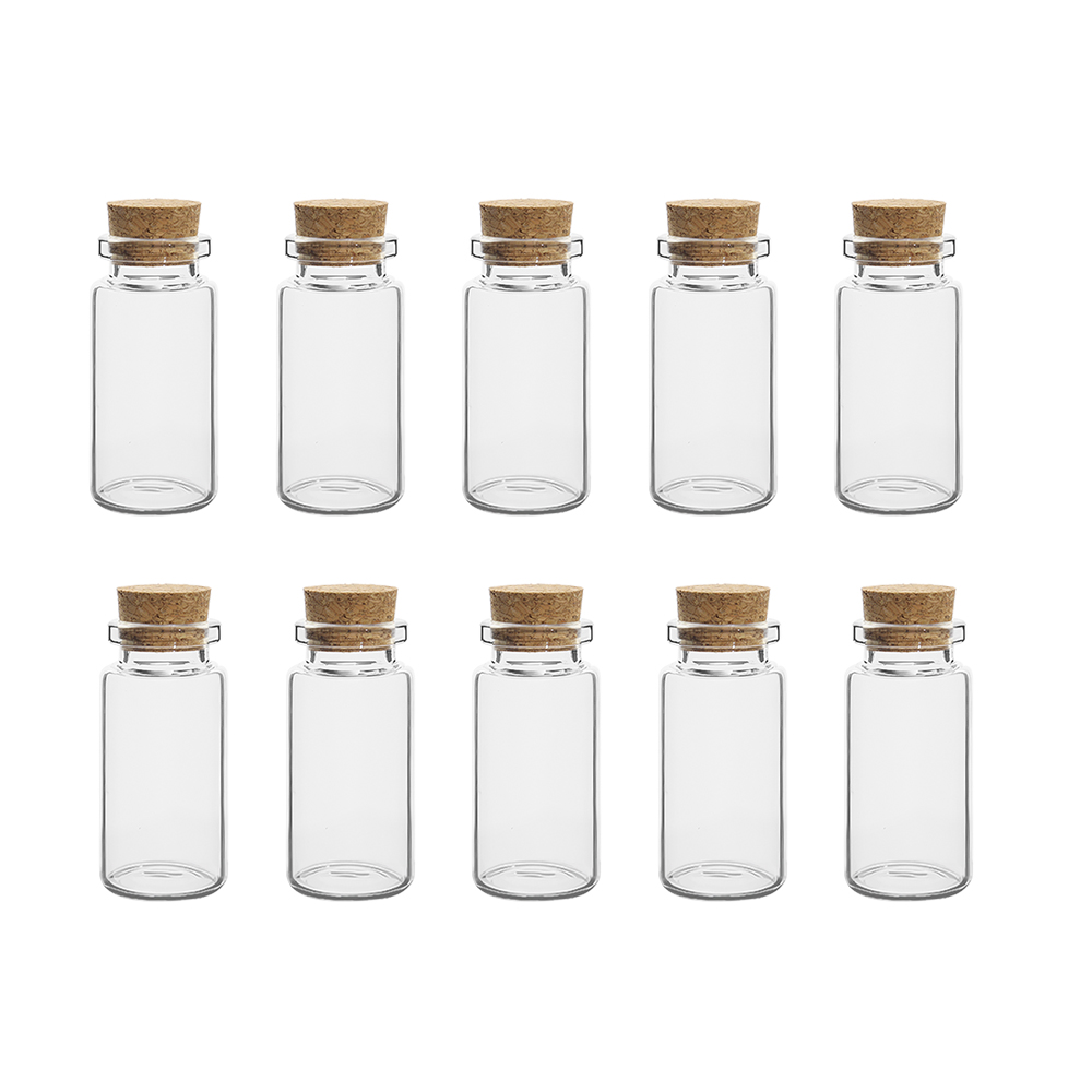 10 Uds Mini botellas de vidrio con tapones de corcho tarros de hechizo viales de poción botellas de mensaje de deseos para favores manualidades DIY 5ml-20ml: Granate