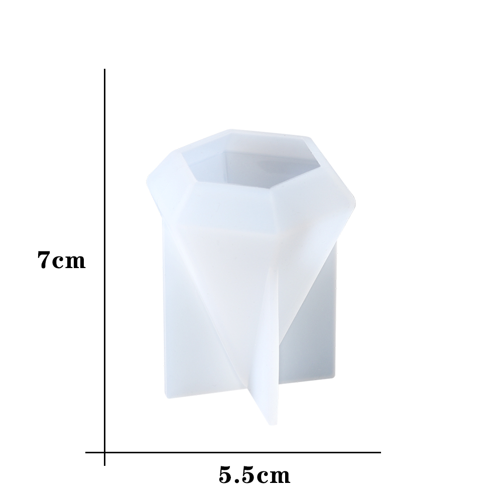 Cono de anillo geométrico piramidal, molde de silicona, cristal triangular, anillo DIY, soporte para presentación de joyería, artesanía de joyería, molde de resina epoxi: Verde