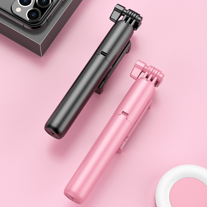Wireless bluetooth Selfie Stick LED Ring light For iPhone X 8 Android smartphones expandable handheld monopod real-time Tripod