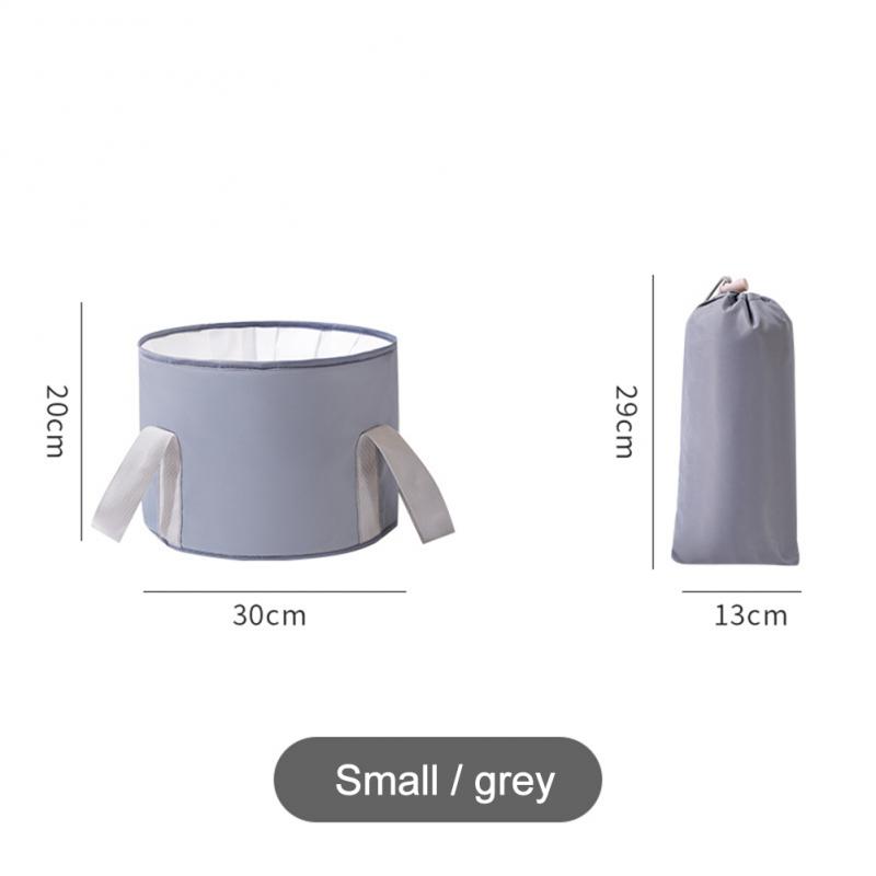 Foldable Foot Soaking Bucket Washing Basin Travel Camping Washbasin Bucket Portable Folding Laundry Tub Foot Bath Bucket: Small gray