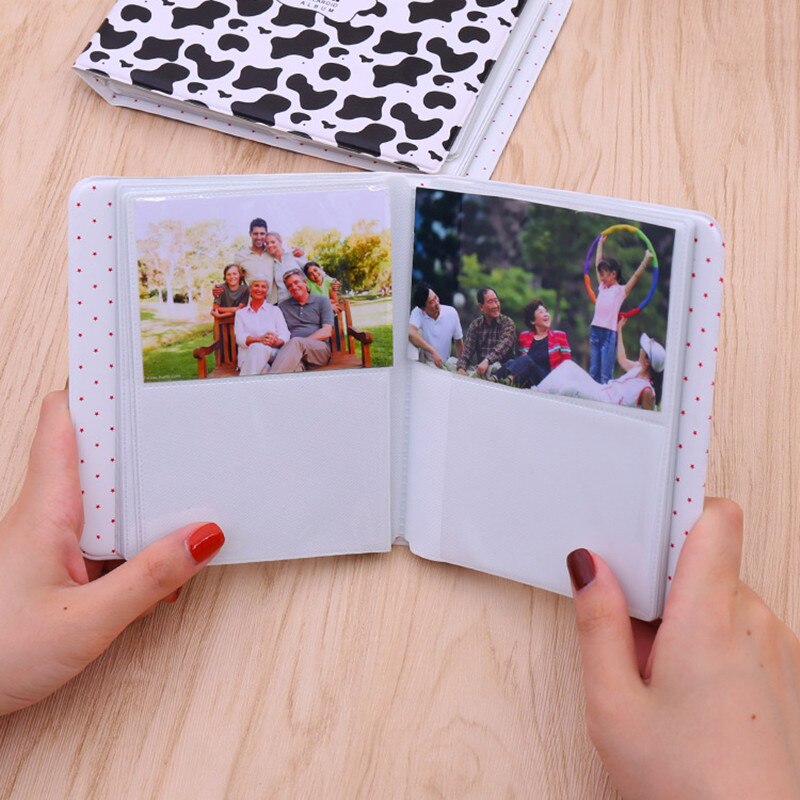 64 Zakken Fotoalbum Instax Mini Koe Patroon Fotoalbums Postzegel Collectie Boek Home Decoration Geheugen Diy Boek