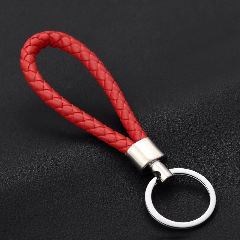 Goede prijs Handgemaakte Heren Lederen Sleutelhanger onder $1 Metalen sleutelhangers Sleutelhangers voor vrouwen Sleutelhouder Auto sleutelhanger lot: Red