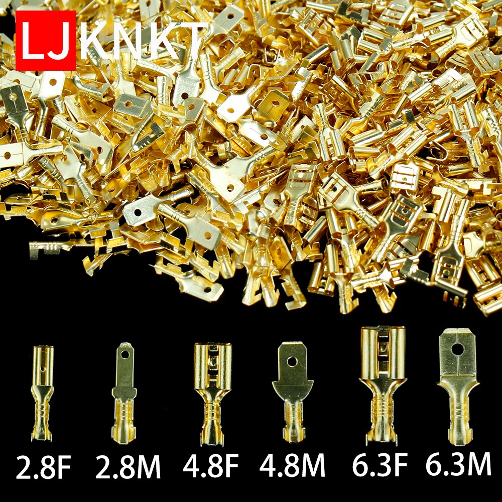 2.8/4.8/6.3Mm Golden Geïsoleerde Wire Crimp Terminal Universele Wond Connector Plug Voorjaar Insert Quick En Eenvoudige terminal Schede