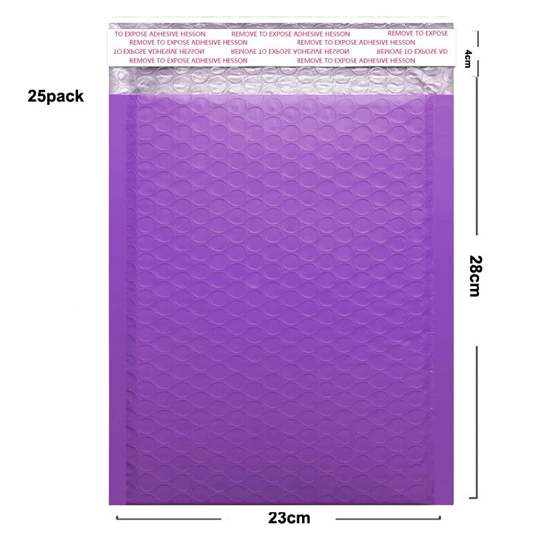 Purple Bubble Mailers Bubble Poly Mailers Packaging for Small Business, Self-Seal Bags, Packaging Bags, Padded: 23x28cm   25pcs
