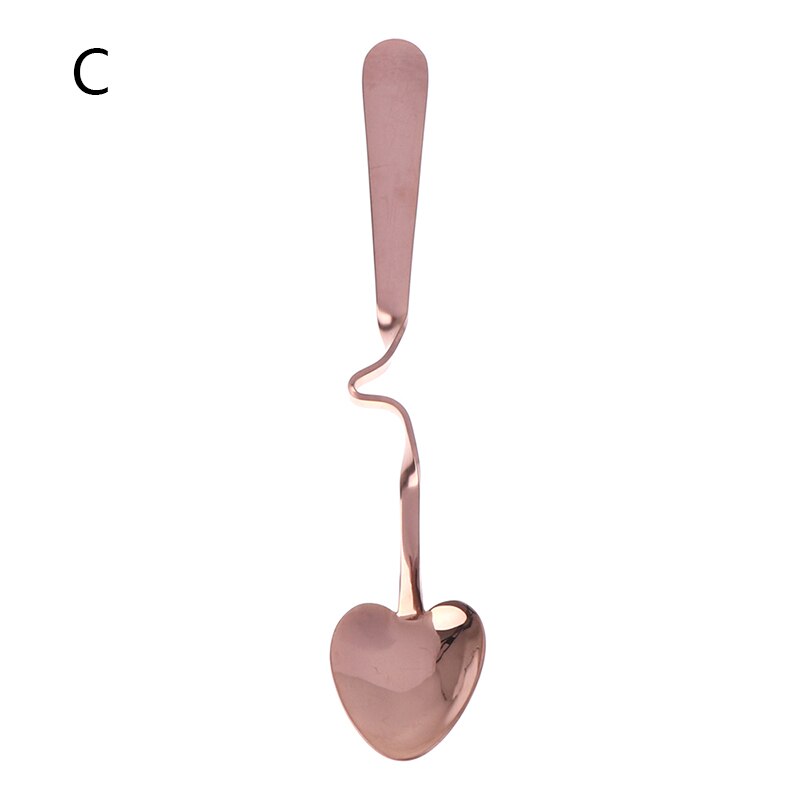 Taza de café o té creativa en forma de miel, cucharas colgantes, cuchara de té de corazón de oro rosa de acero inoxidable, 1 Uds.: Style1-rose gold