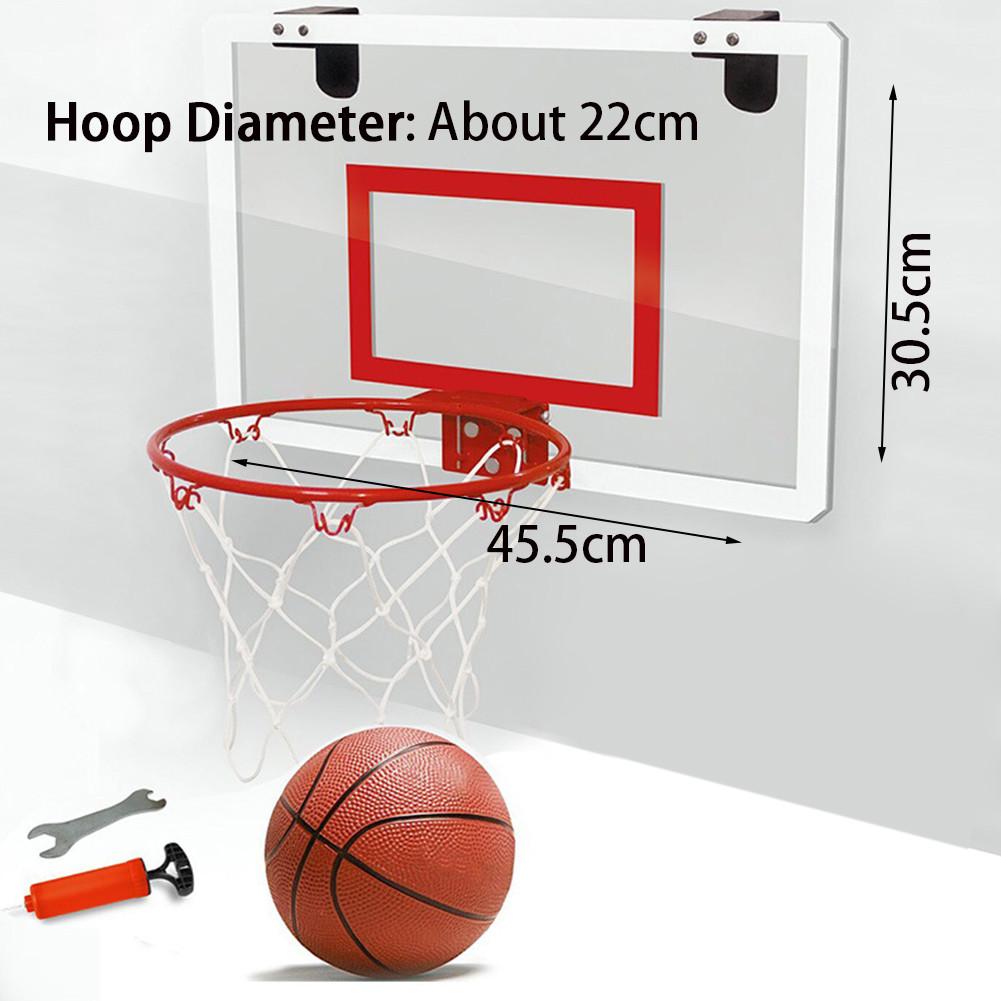 Mini Basketball Hoop Set With Transparent Hanging Door Backboard Adults Indoor Sports Equipment For Basements Bedrooms Offices