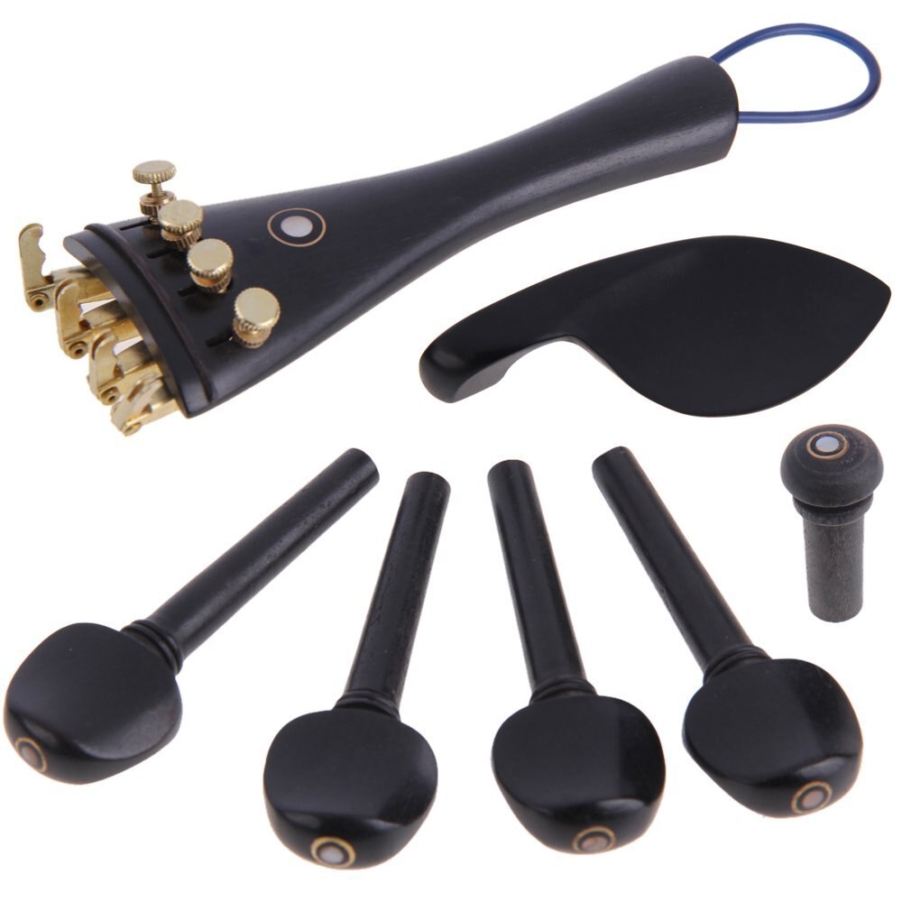 1set of violin fittings 4/4,tailpiece,chinrest,pegs,Musical instrument part
