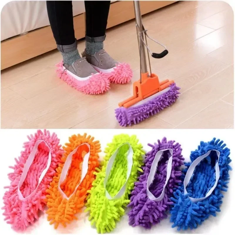 Chenille Stof Mop Slippers Thuis Vloerreiniging Dweilen Schoenen Wateropname Voetsokken Mop Caps Multifunctionele schoonmaakschoenen