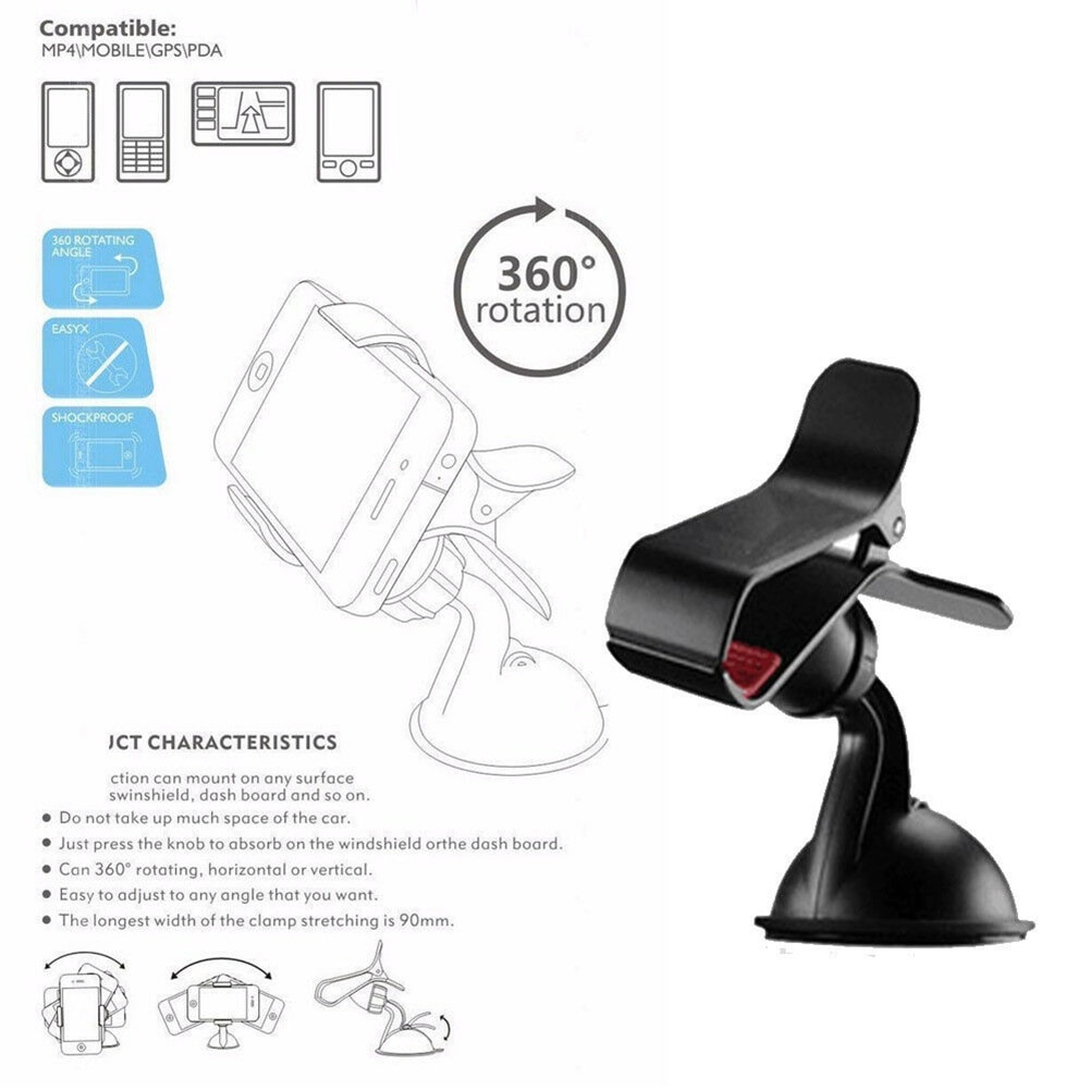 Universele 360 ° Roterende Auto Telefoon Houder Holder Voorruit GPS Auto Telefoon Houder Auto Onderdelen