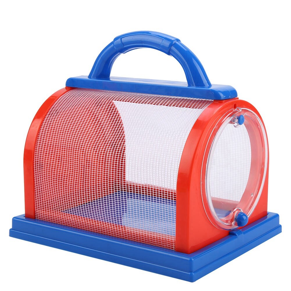 Gabbia per insetti maniglia per il trasporto all'aperto Bug House portatile per bambini (rosso e blu, accessori colore casuale)