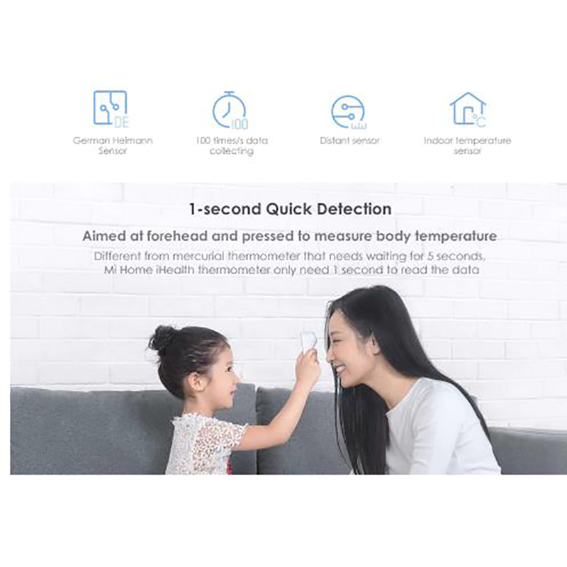 Thermomètre Original de Xiaomi Mijia iHealth, thermomètre à LED infrarouge numérique pour l'affichage à LED de mesure clinique sans contact de fièvre