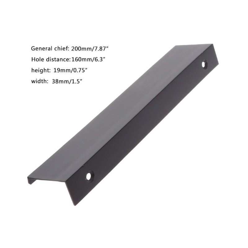Aluminiumslegering dør trekk kjøkkenskap skap knott garderobe håndtak maskinvare  d5bd: 200mm