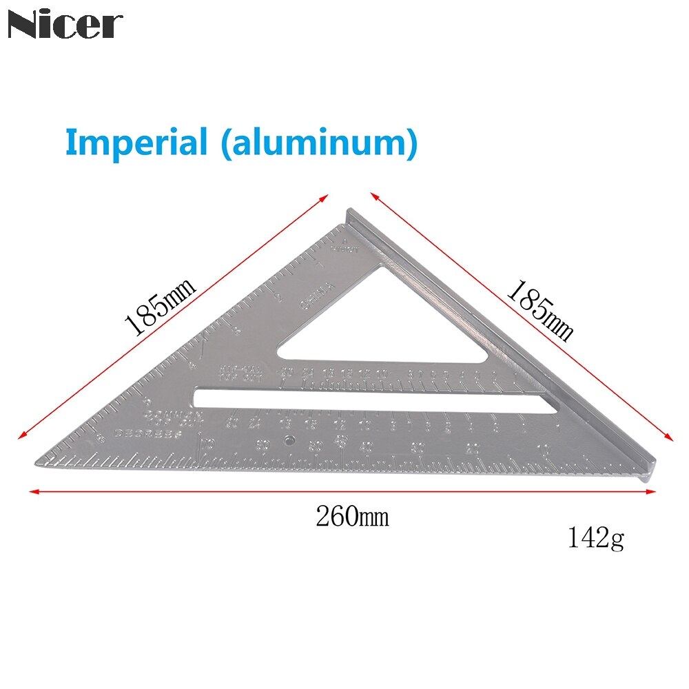 Triangle Rule 90 Degree Thickening Angle Rule Aluminum Alloy Carpenter Measurement Square Ruler
