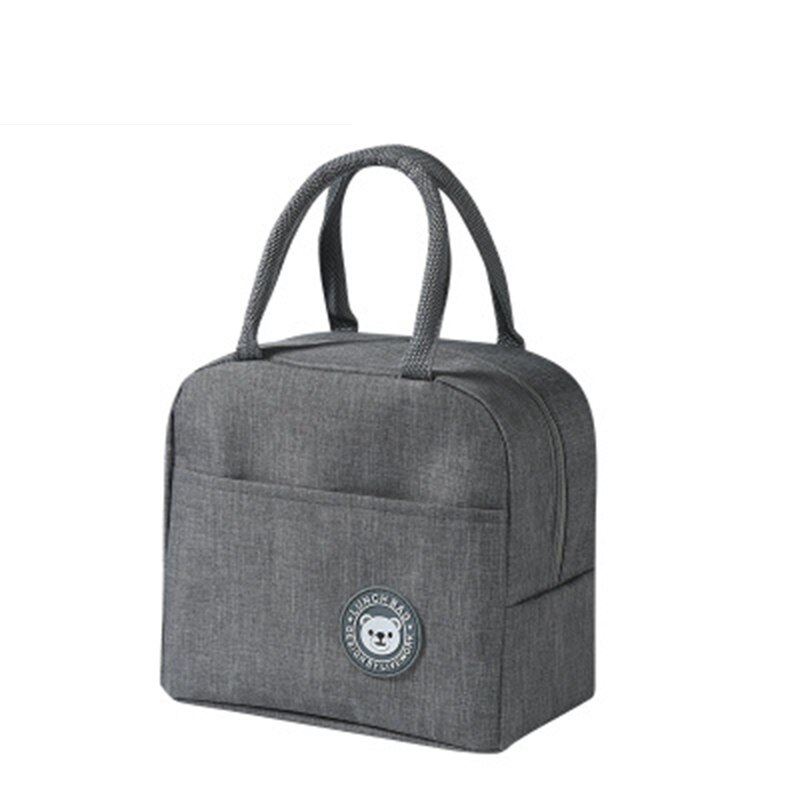 Tragbare Lunch Box Für Frauen Handtaschen Solide Kühler Picknick Taschen Isolierte Thermische Mittagessen Taschen Kinder Schule Lebensmittel Lagerung Tasche: Type2 Gray