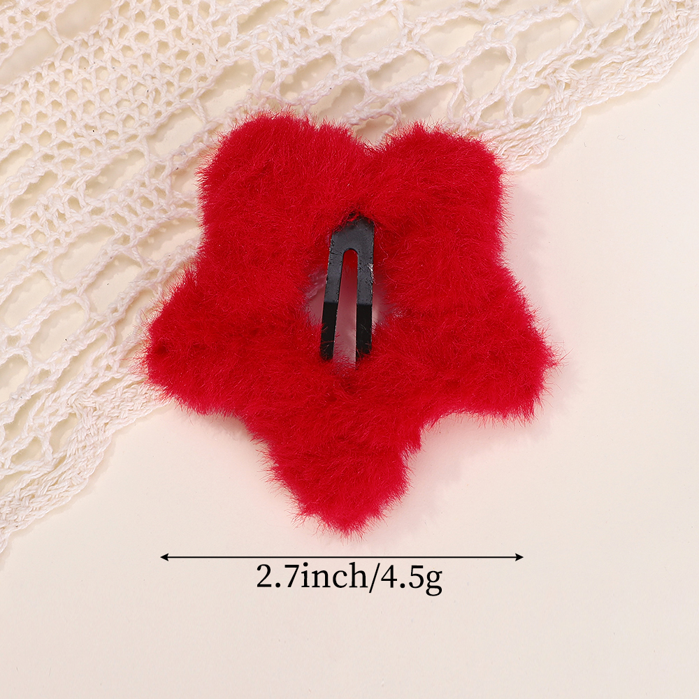 1/2/4 Uds. Pinzas para el cabello BB de estrella de felpa dulce para mujeres y niñas, horquillas con flequillo lateral esponjoso, pasadores, accesorios para el cabello Y2K